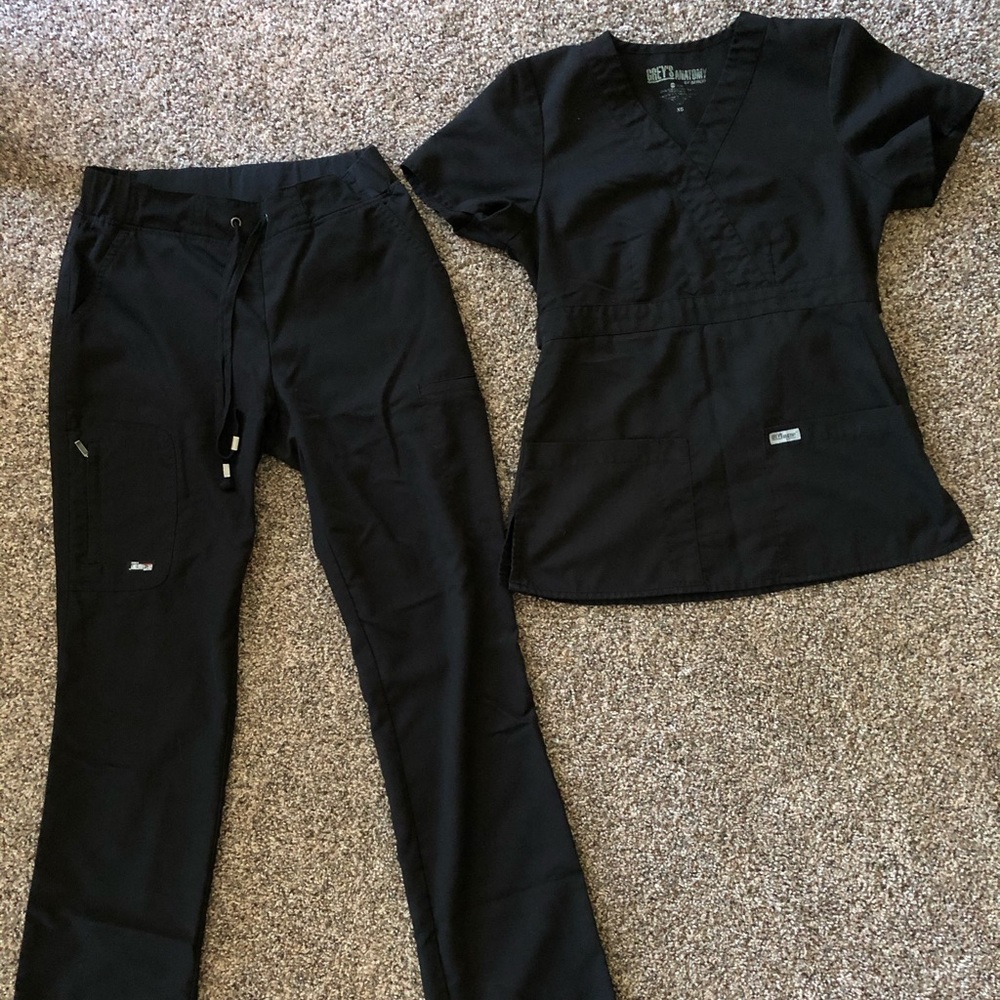 XS Black Grey’s Anatomy scrub set